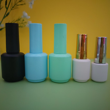 Oem 10ml 15ml Chai sơn móng tay mini Mỹ phẩm Gel Uv thủy tinh có cọ trong kho